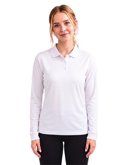 Be Seen Ladies Long Sleeve Plain Polo Shirt With Ribbed Cuffs (The Phoenix)