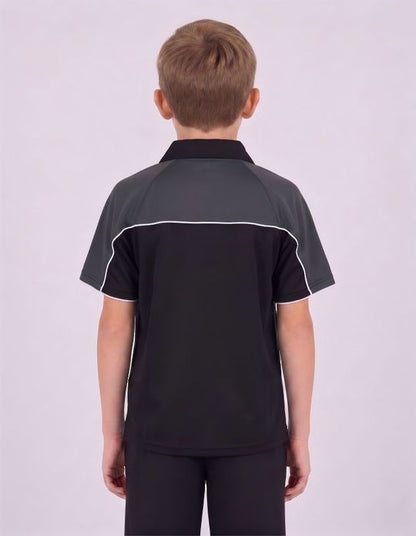 Be Seen Kids Polo Shirt With Contrast Sleeve Edge Piping (The Rozella)