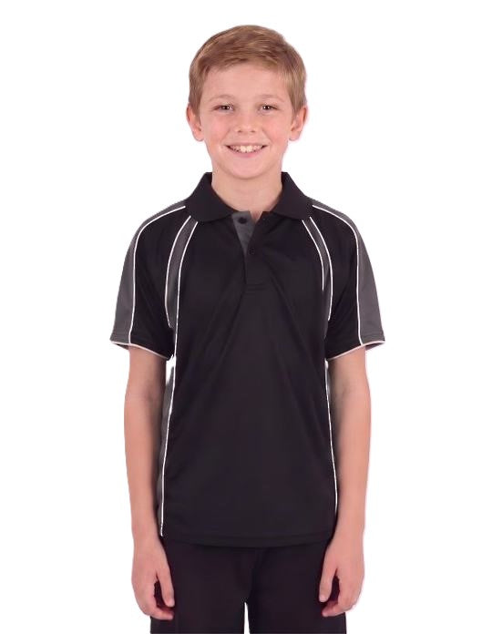 Be Seen Kids Polo Shirt With Contrast Sleeve Edge Piping (The Rozella)