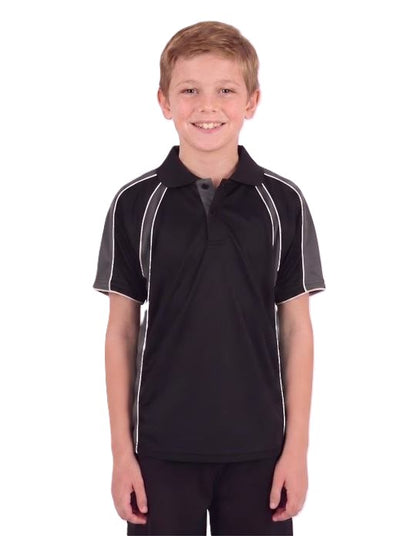 Be Seen Kids Polo Shirt With Contrast Sleeve Edge Piping (The Rozella)