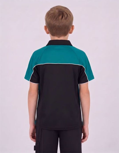 Be Seen Kids Polo Shirt With Contrast Sleeve Edge Piping (The Rozella)