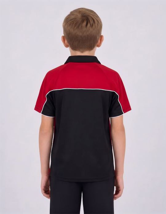 Be Seen Kids Polo Shirt With Contrast Sleeve Edge Piping (The Rozella)
