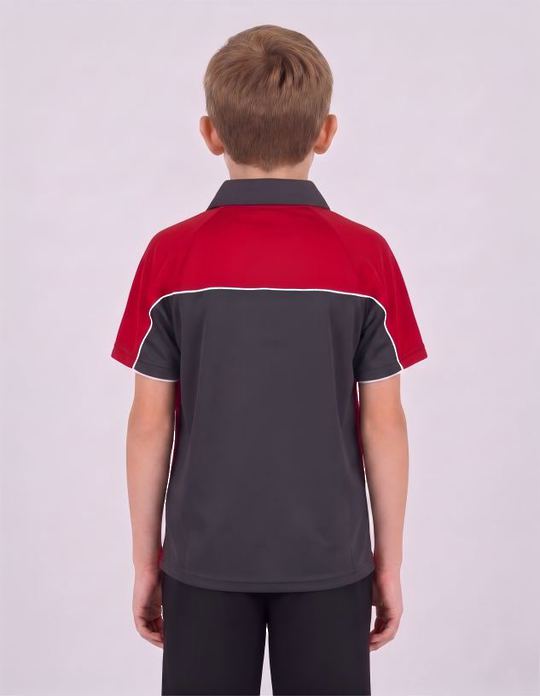 Be Seen Kids Polo Shirt With Contrast Sleeve Edge Piping (The Rozella)