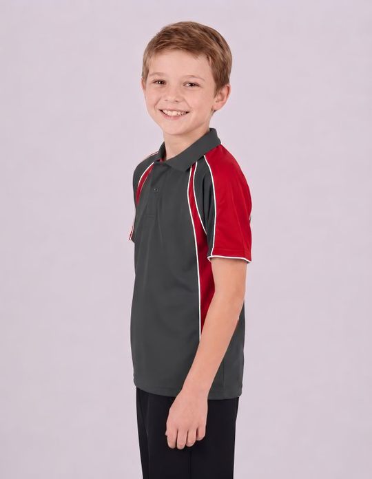 Be Seen Kids Polo Shirt With Contrast Sleeve Edge Piping (The Rozella)