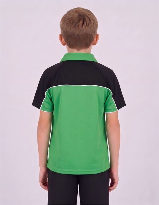 Be Seen Kids Polo Shirt With Contrast Sleeve Edge Piping (The Rozella)