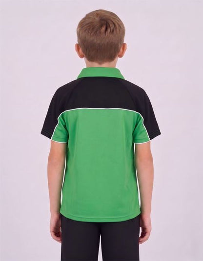 Be Seen Kids Polo Shirt With Contrast Sleeve Edge Piping (The Rozella)
