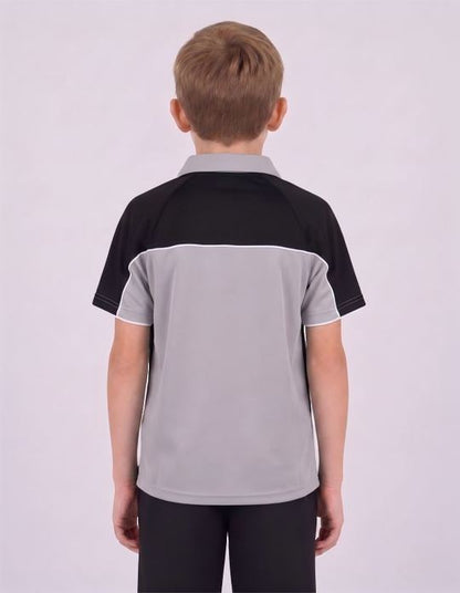 Be Seen Kids Polo Shirt With Contrast Sleeve Edge Piping (The Rozella)