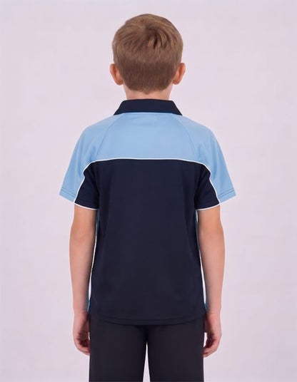 Be Seen Kids Polo Shirt With Contrast Sleeve Edge Piping (The Rozella)