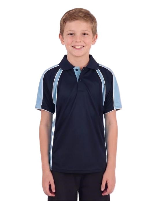 Be Seen Kids Polo Shirt With Contrast Sleeve Edge Piping (The Rozella)