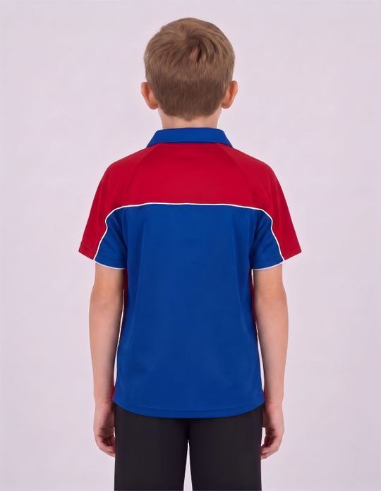 Be Seen Kids Polo Shirt With Contrast Sleeve Edge Piping (The Rozella)
