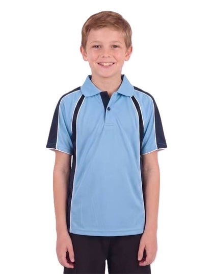 Be Seen Kids Polo Shirt With Contrast Sleeve Edge Piping (The Rozella)
