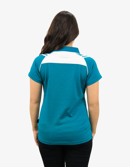 Be Seen Ladies Sleeve Polo Shirt With Striped Collar (The Cobra)
