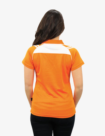 Be Seen Ladies Sleeve Polo Shirt With Striped Collar (The Cobra)