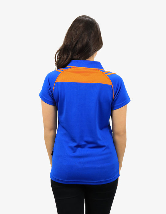 Be Seen Ladies Sleeve Polo Shirt With Striped Collar (The Cobra)