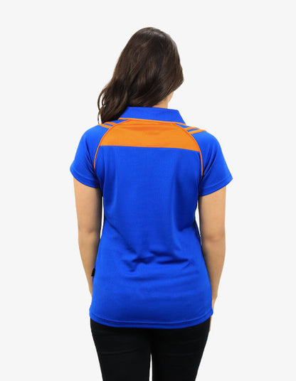 Be Seen Ladies Sleeve Polo Shirt With Striped Collar (The Cobra)