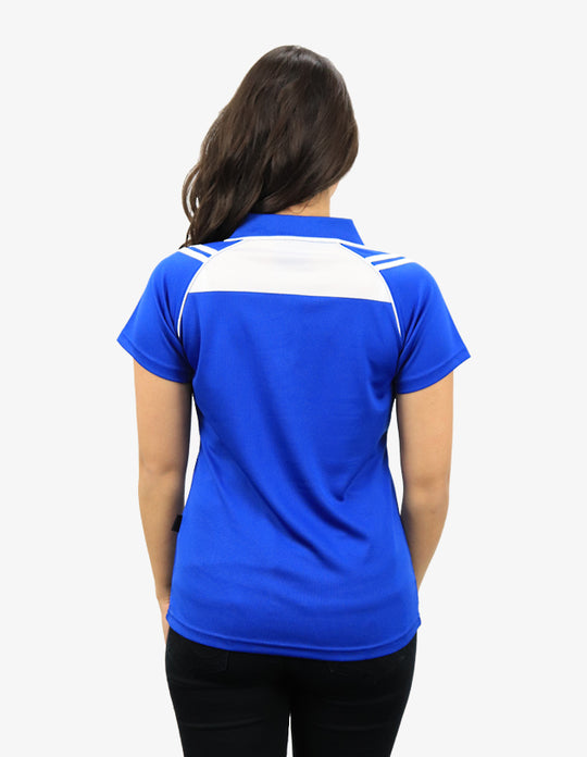 Be Seen Ladies Sleeve Polo Shirt With Striped Collar 2nd Color (The Cobra)
