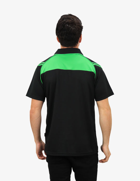 Be Seen Men's Sleeve Polo Shirt With Striped Collar 1st Color (The Viper)