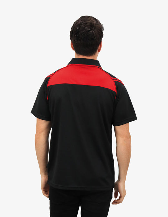 Be Seen Men's Sleeve Polo Shirt With Striped Collar 1st Color (The Viper)