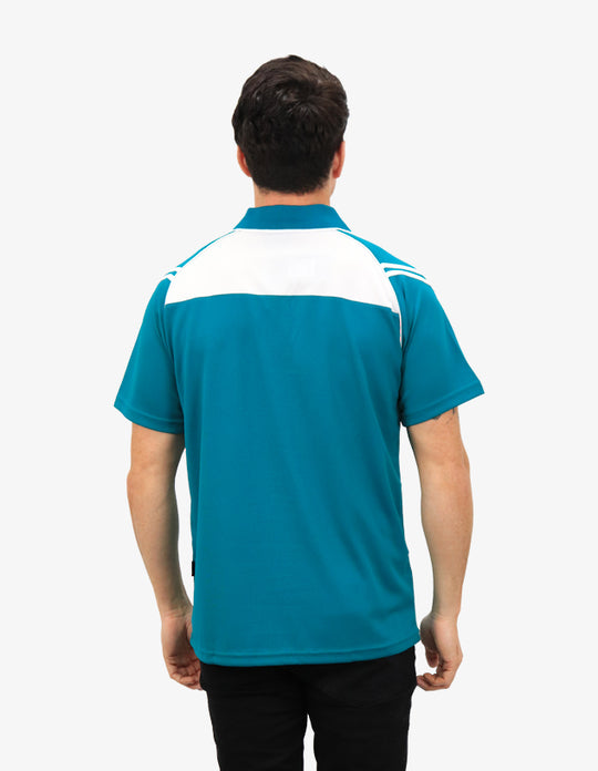 Be Seen Men's Sleeve Polo Shirt With Striped Collar 1st Color (The Viper)