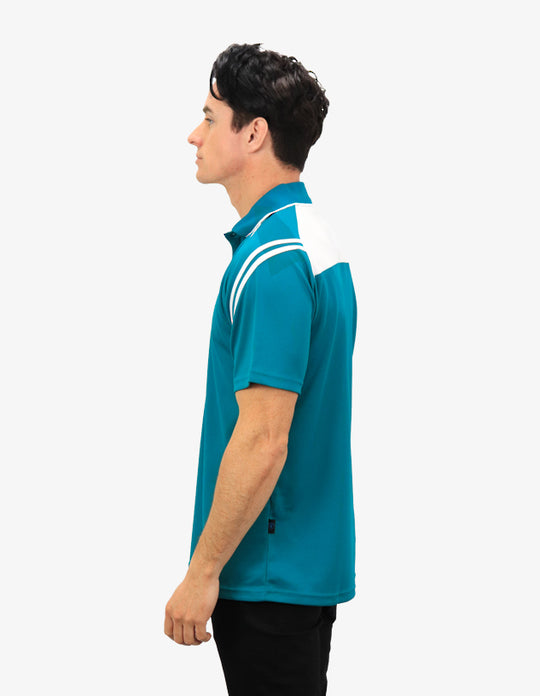 Be Seen Men's Sleeve Polo Shirt With Striped Collar 1st Color (The Viper)