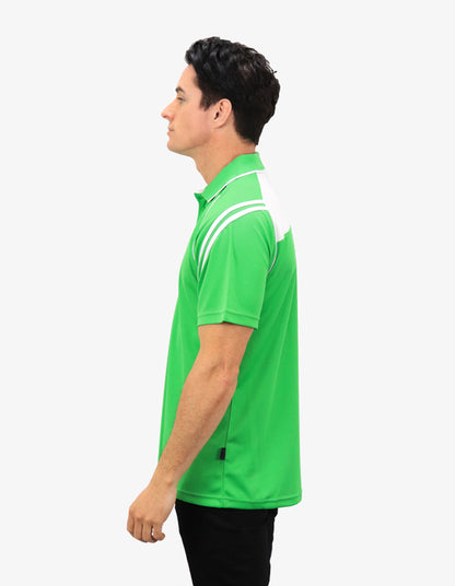Be Seen Men's Sleeve Polo Shirt With Striped Collar 1st Color (The Viper)