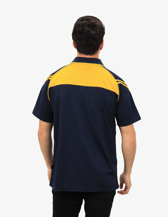 Be Seen Men's Sleeve Polo Shirt With Striped Collar (The Viper)