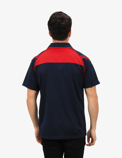 Be Seen Men's Sleeve Polo Shirt With Striped Collar (The Viper)