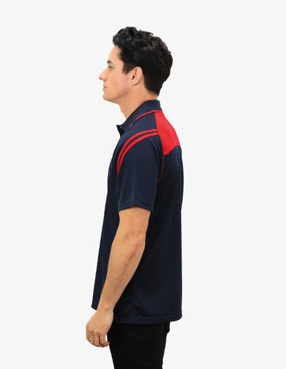 Be Seen Men's Sleeve Polo Shirt With Striped Collar (The Viper)