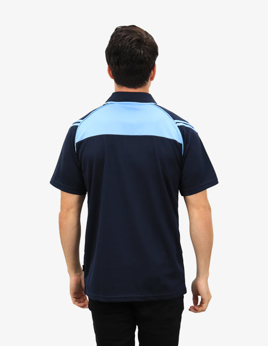 Be Seen Men's Sleeve Polo Shirt With Striped Collar (The Viper)