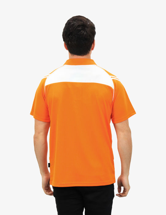 Be Seen Men's Sleeve Polo Shirt With Striped Collar (The Viper)