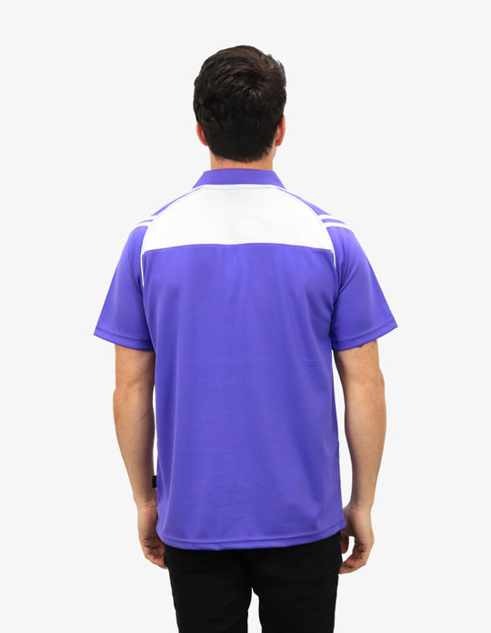 Be Seen Men's Sleeve Polo Shirt With Striped Collar (The Viper)