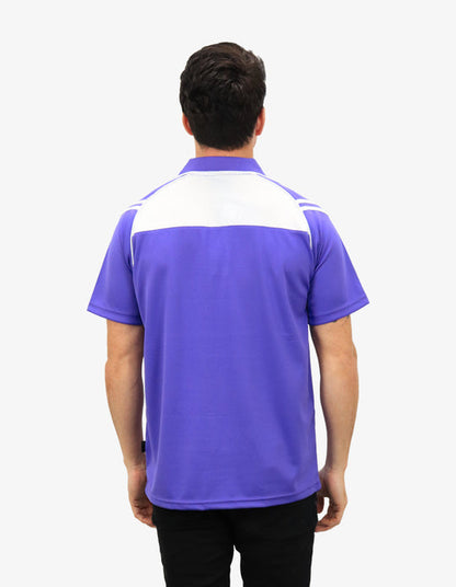 Be Seen Men's Sleeve Polo Shirt With Striped Collar (The Viper)