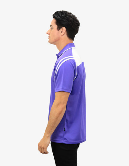 Be Seen Men's Sleeve Polo Shirt With Striped Collar (The Viper)