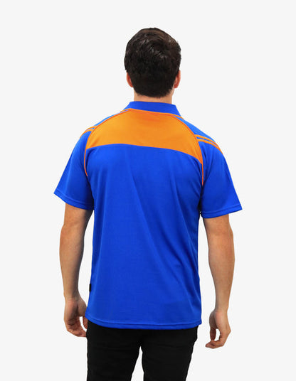 Be Seen Men's Sleeve Polo Shirt With Striped Collar (The Viper)