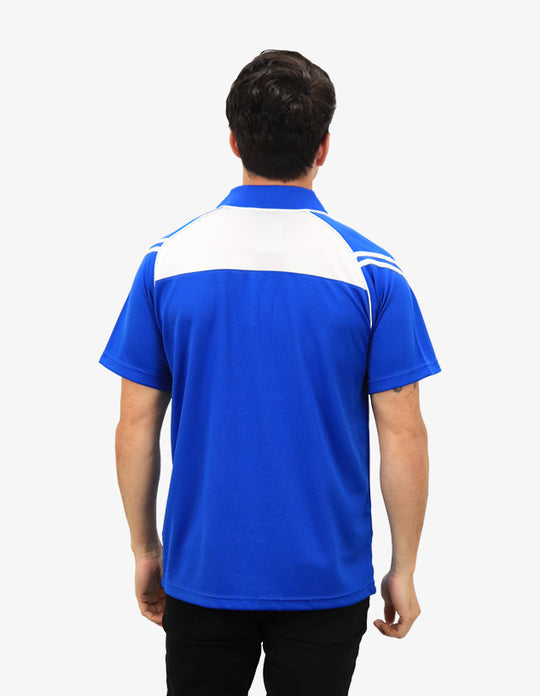 Be Seen Men's Sleeve Polo Shirt With Striped Collar (The Viper)