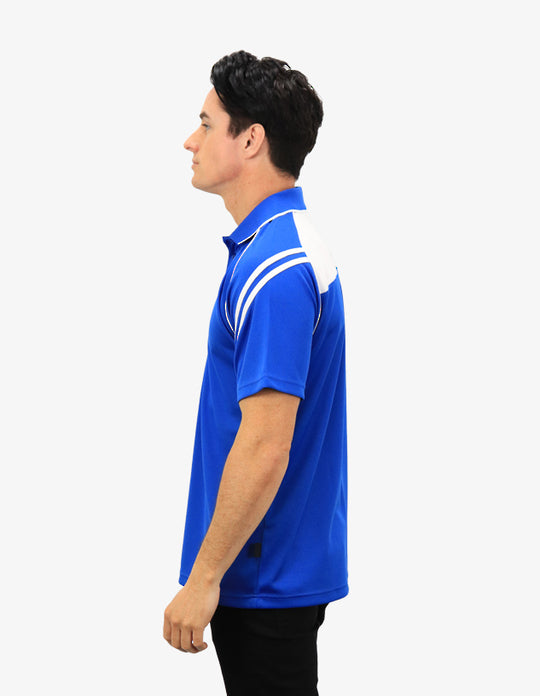 Be Seen Men's Sleeve Polo Shirt With Striped Collar (The Viper)