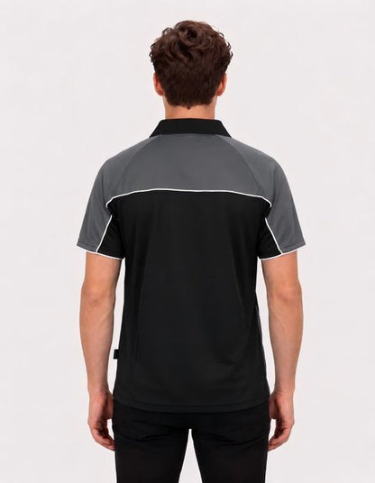 Be Seen Men's Polo Shirt With Contrast Sleeve (The Toucan)-Clearance