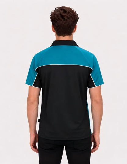 Be Seen Men's Polo Shirt With Contrast Sleeve (The Toucan)