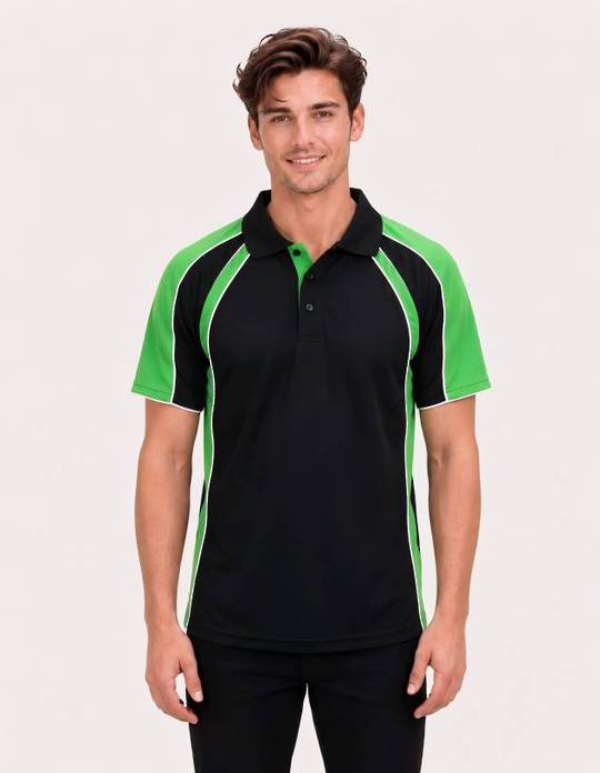 Be Seen Men's Polo Shirt With Contrast Sleeve (The Toucan)