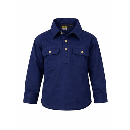 Workcraft Kids Closed Front Cotton Shirt (WSK131)
