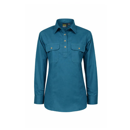Workcraft Ladies Half Placket Shirt (WSL505)