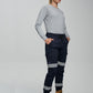 Winning Spirit Unisex Cotton Stretch Drill Cuffed Work Pants With Tapes (WP28HV)