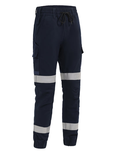 Winning Spirit Unisex Cotton Stretch Drill Cuffed Work Pants With Tapes (WP28HV)