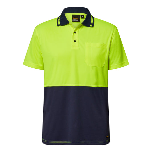 Workcraft Hivis Two Tone Polo Pocket- Ss (WSP201)