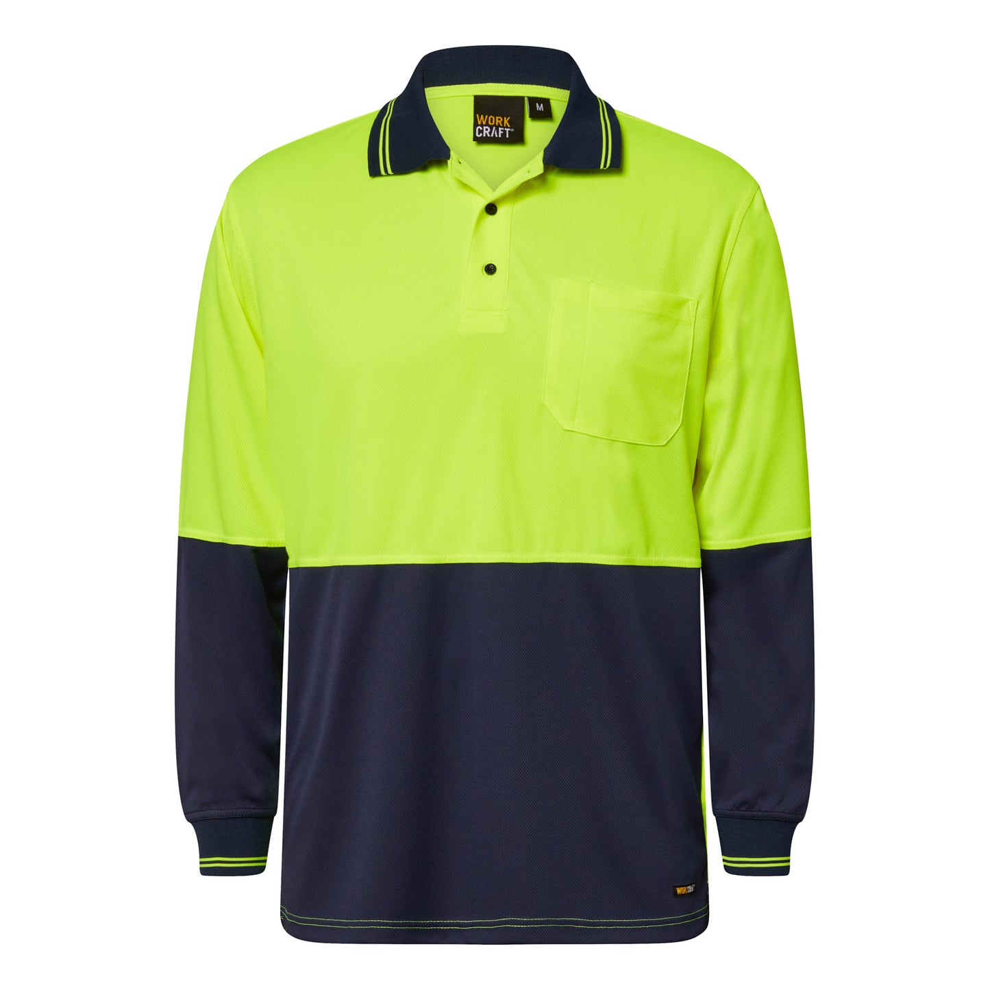 Workcraft Hivis Two Tone Polo Pocket- Ls (WSP202)