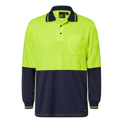 Workcraft Hivis Two Tone Polo Pocket- Ls (WSP202)