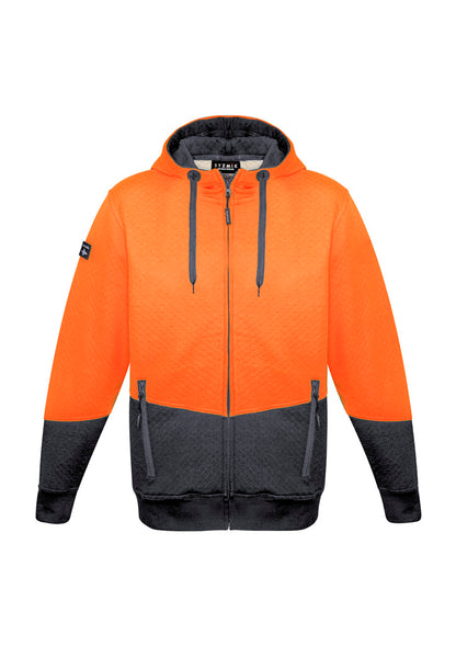 Syzmik ZT478 Unisex Hi Vis Textured Jacquard Full Zip Hoodie-Clearance