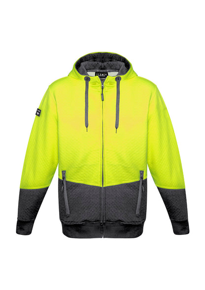 Syzmik ZT478 Unisex Hi Vis Textured Jacquard Full Zip Hoodie-Clearance