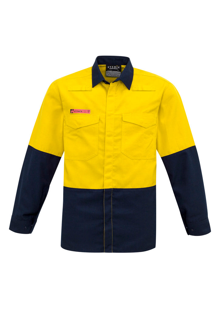 Syzmik  Mens Hi Vis Spliced Shirt (ZW138)-Clearance