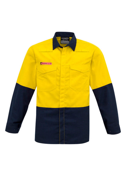 Syzmik  Mens Hi Vis Spliced Shirt (ZW138)-Clearance